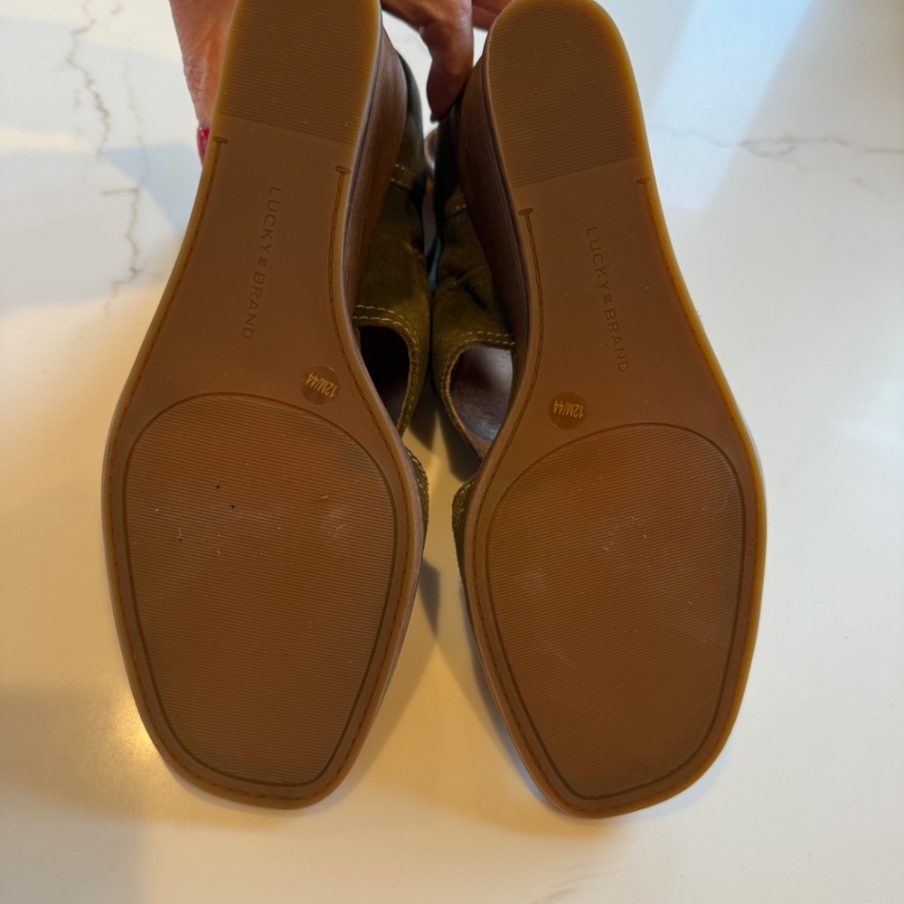 Lucky Brand Lukili Women's Sandals Wedge Ankle Strap Moss Green Size US 12M - Picture 4 of 11